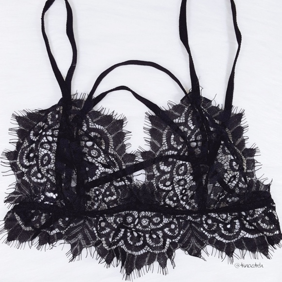Black Lace Lingerie Bralette | Bra Top - Picture 2 of 4